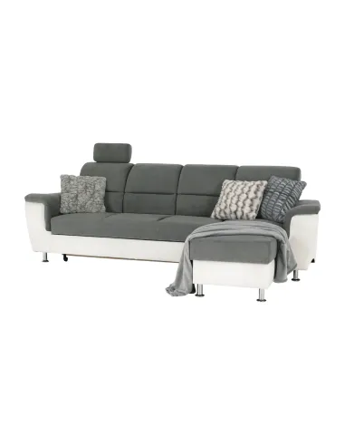 Colțar extensibil, SANTIAGO, living/dormitor, 260x168 cm, piele ecologică/material textil | MobilaOK
