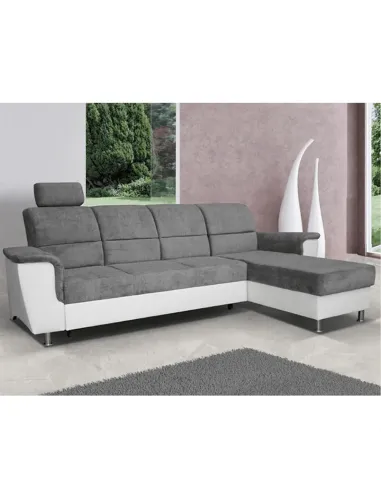 Colțar extensibil, SANTIAGO, living/dormitor, 260x168 cm, piele ecologică/material textil | MobilaOK