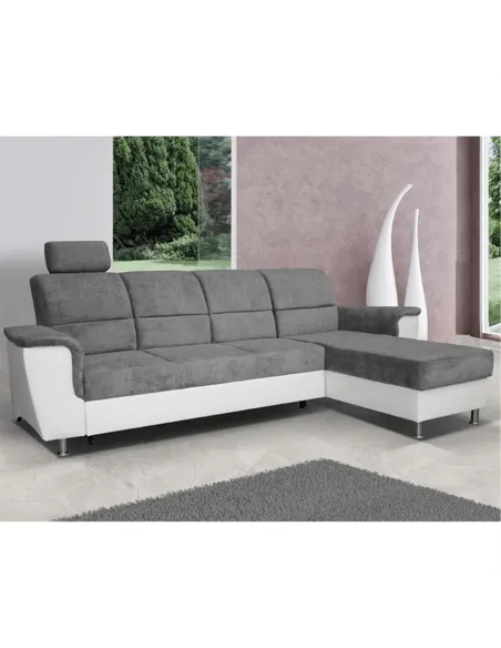 Colțar extensibil, SANTIAGO, living/dormitor, 260x168 cm, piele ecologică/material textil | MobilaOK