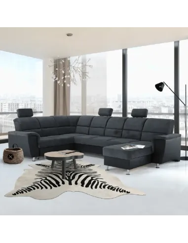 Colțar SANTIAGO U, living, 325x86/106x168/217 cm, piele eco & textil | MobilaOK