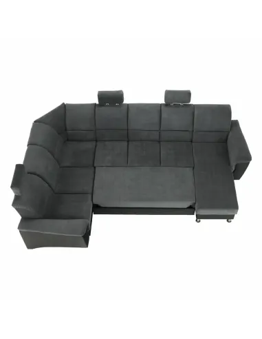 Colțar SANTIAGO U, living, 325x86/106x168/217 cm, piele eco & textil | MobilaOK
