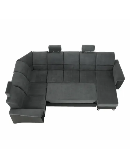 Colțar SANTIAGO U, living, 325x86/106x168/217 cm, piele eco & textil | MobilaOK
