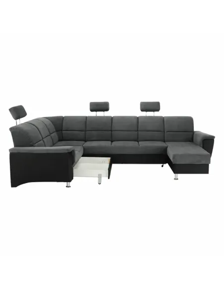 Colțar SANTIAGO U, living, 325x86/106x168/217 cm, piele eco & textil | MobilaOK