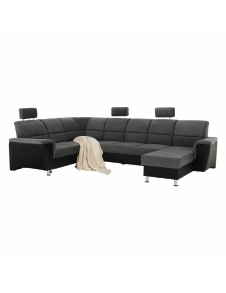 Colțar SANTIAGO U, living, 325x86/106x168/217 cm, piele eco & textil | MobilaOK