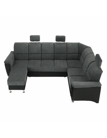 Colțar SANTIAGO U, living, 325x86/106x168/217 cm, Piele ecologică și textil | MobilaOK