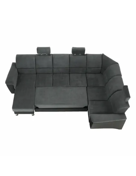Colțar SANTIAGO U, living, 325x86/106x168/217 cm, Piele ecologică și textil | MobilaOK