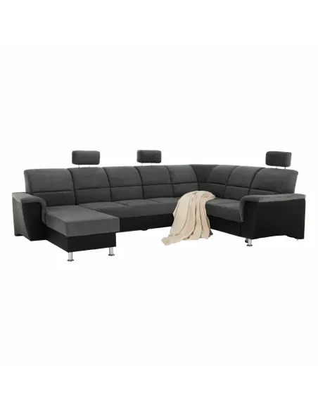 Colțar SANTIAGO U, living, 325x86/106x168/217 cm, Piele ecologică și textil | MobilaOK