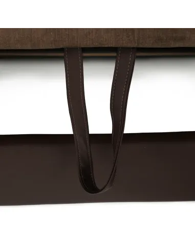 Colțar, SANTIAGO U MARE, living, 338 x 86/106 x 217/217 cm, Piele ecologică/Textil maro | MobilaOK