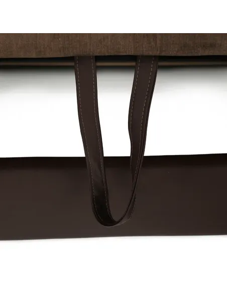 Colțar, SANTIAGO U MARE, living, 338 x 86/106 x 217/217 cm, Piele ecologică/Textil maro | MobilaOK