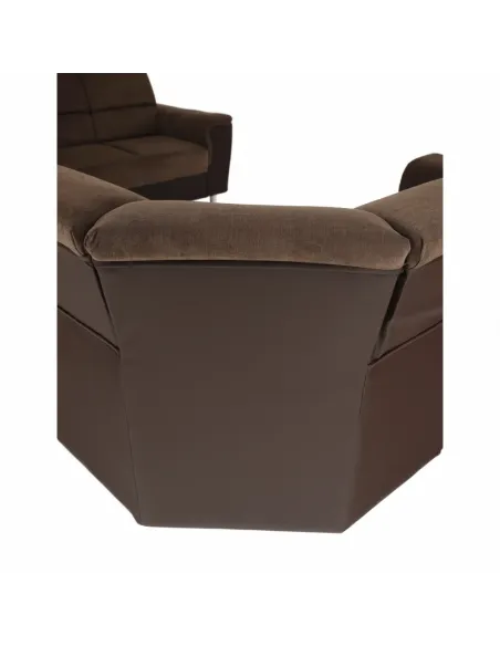 Colțar, SANTIAGO U MARE, living, 338 x 86/106 x 217/217 cm, Piele ecologică/Textil maro | MobilaOK