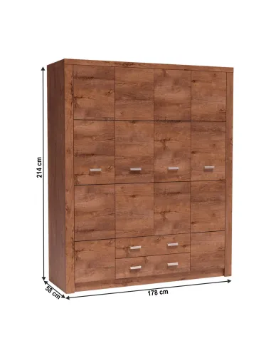 Dulap INFINITY I-18 pentru dormitor/living, 178x214x58 cm, PAL melaminat frasin | MobilaOK