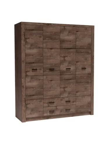Dulap INFINITY I-18 pentru dormitor, 178x214x58 cm, PAL melaminat frasin închis | MobilaOK