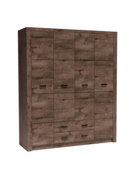 Dulap INFINITY I-18 pentru dormitor, 178x214x58 cm, PAL melaminat frasin închis | MobilaOK