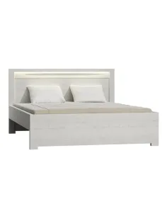 Pat INFINITY I-19 dormitor 160x200 PAL melaminat, frasin alb | MobilaOK