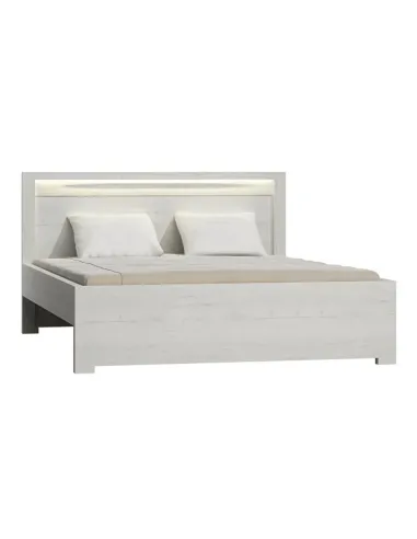 Pat INFINITY I-19 dormitor 160x200 PAL melaminat, frasin alb | MobilaOK