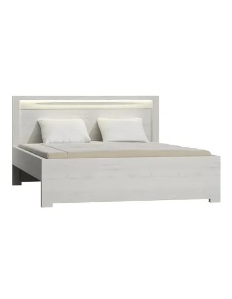 Pat INFINITY I-19 dormitor 160x200 PAL melaminat, frasin alb | MobilaOK