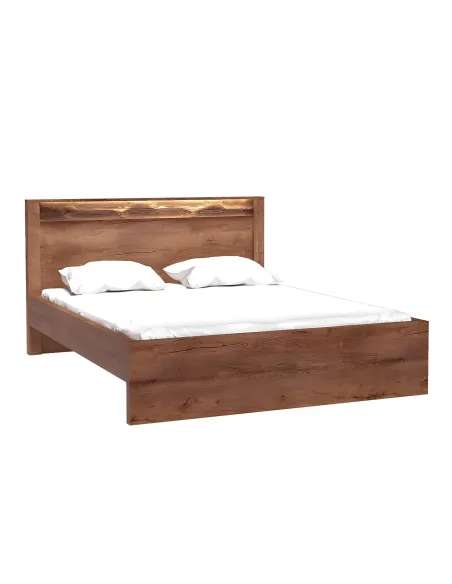 Pat INFINITY I-19 dormitor 160x200 PAL melaminat, frasin deschis | MobilaOK