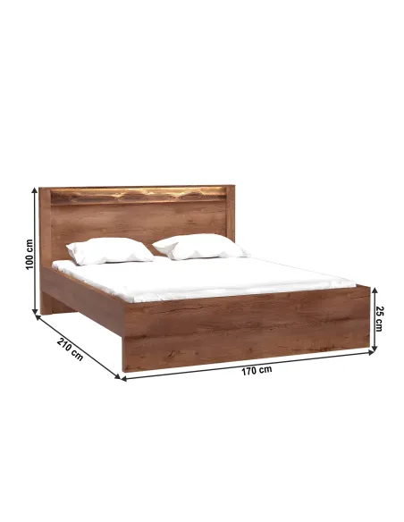 Pat INFINITY I-19 dormitor 160x200 PAL melaminat, frasin deschis | MobilaOK