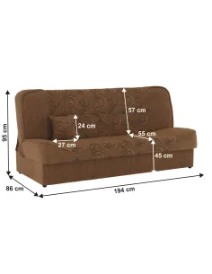 Canapea extensibilă ASIA NEW, living, 194x86x95 cm, textil auriu | MobilaOK 2