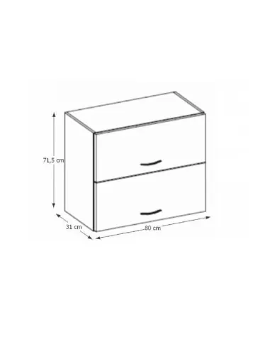 Dulap Superior (corp suspendat), PRADO 80 GU-72, bucatarie/hol/dormitor, 80x71.5x31 cm, PAL melaminat | MobilaOK