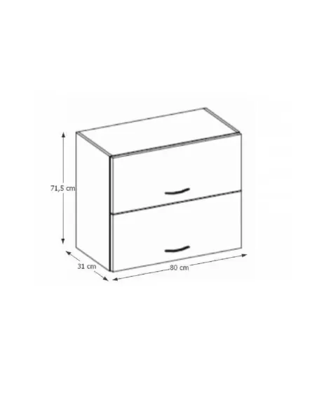 Dulap Superior (corp suspendat), PRADO 80 GU-72, bucatarie/hol/dormitor, 80x71.5x31 cm, PAL melaminat | MobilaOK