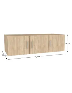 Dulap Superior (corp suspendat), INVITA, dormitor/hol, 134.2x60x40 cm, PAL stejar sonoma | MobilaOK 2