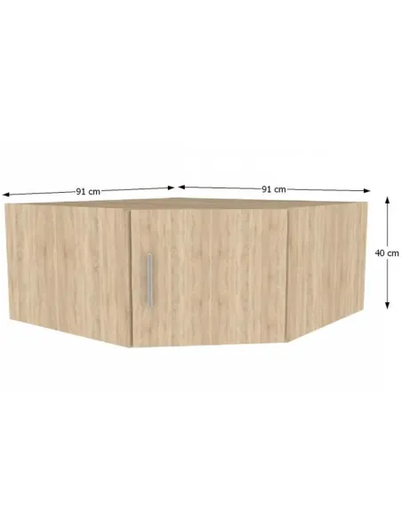 Dulap de colț, INVITA, dormitor/hol/living, 91x91x40 cm, PAL melaminat stejar sonoma | MobilaOK