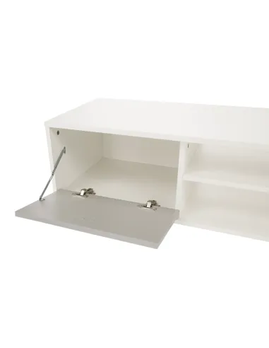 Mobilier living GENTA, alb/gri, 210x42x180 cm, PAL melaminat | MobilaOK