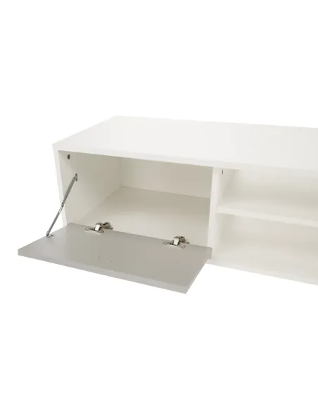Mobilier living GENTA, alb/gri, 210x42x180 cm, PAL melaminat | MobilaOK
