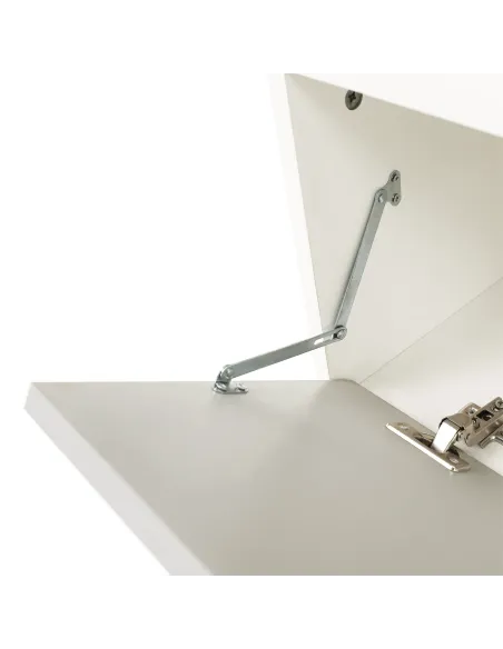 Mobilier living GENTA, alb/gri, 210x42x180 cm, PAL melaminat | MobilaOK