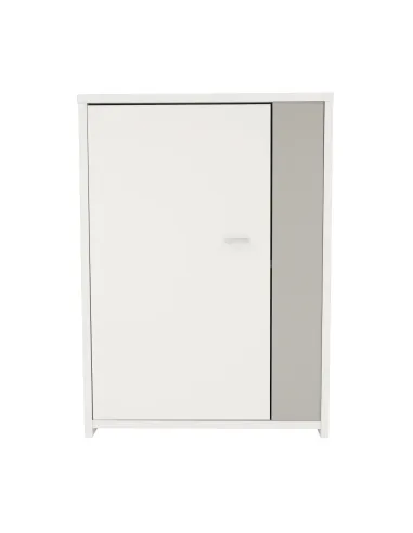 Mobilier living GENTA, alb/gri, 210x42x180 cm, PAL melaminat | MobilaOK