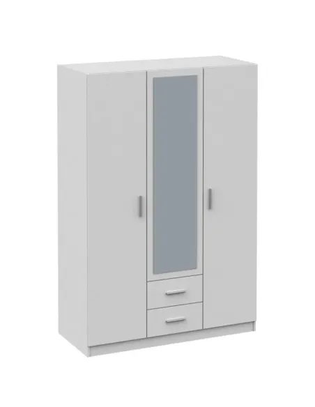 Dulap INVITA, dormitor, 134.2x60x200 cm, PAL melaminat alb | MobilaOK