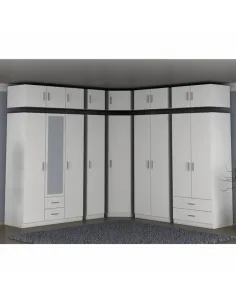 Dulap INVITA, dormitor, 134.2x60x200 cm, PAL melaminat alb | MobilaOK 2