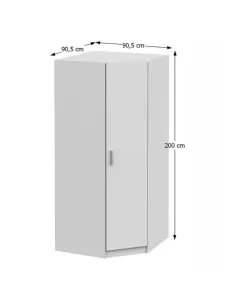 Dulap INVITA, dormitor/hol, 90.5x90.5x200 cm, PAL melaminat alb | MobilaOK 2