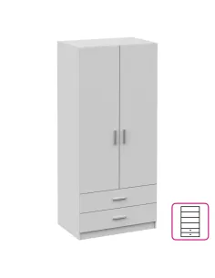 Dulap INVITA Tip 5 pentru dormitor/hol, 90x60x200 cm, PAL melaminat | MobilaOK 2