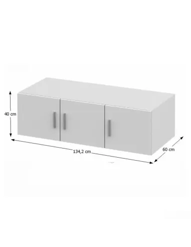 Dulap Superior (corp suspendat) INVITA, dormitor, 134.2x60x40 cm, PAL melaminat alb | MobilaOK