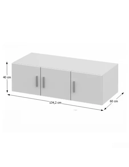 Dulap Superior (corp suspendat) INVITA, dormitor, 134.2x60x40 cm, PAL melaminat alb | MobilaOK