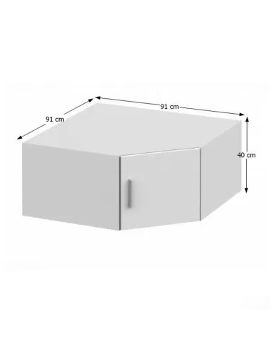 Dulap Superior, INVITA, colț, 91x91x40 cm, PAL melaminat | MobilaOK