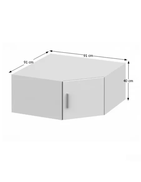 Dulap Superior, INVITA, colț, 91x91x40 cm, PAL melaminat | MobilaOK