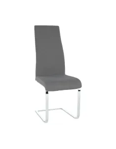 Scaun dining AMINA, living/dining, 44x57x110 cm, textil gri/crom | MobilaOK