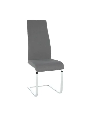 Scaun dining AMINA, living/dining, 44x57x110 cm, textil gri/crom | MobilaOK