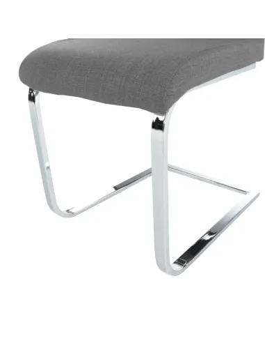 Scaun dining AMINA, living/dining, 44x57x110 cm, textil gri/crom | MobilaOK