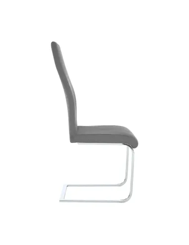 Scaun dining AMINA, living/dining, 44x57x110 cm, textil gri/crom | MobilaOK