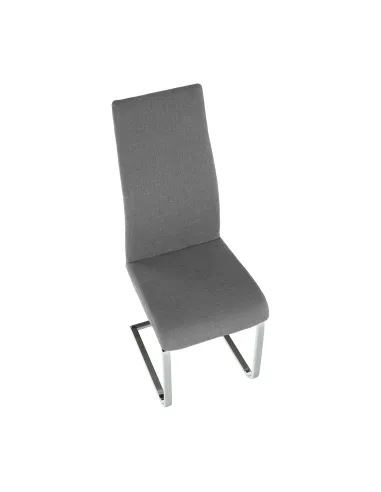 Scaun dining AMINA, living/dining, 44x57x110 cm, textil gri/crom | MobilaOK
