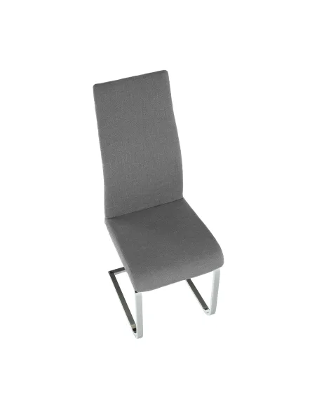 Scaun dining AMINA, living/dining, 44x57x110 cm, textil gri/crom | MobilaOK