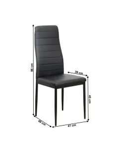 Scaun COLETA NOVA, birou/dining, 41x49x96 cm, piele eco și metal | MobilaOK 2