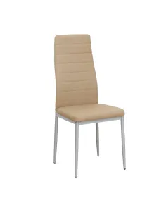 Scaun COLETA NOVA pentru birou/living, 41x49x96 cm, piele eco bej și metal gri | MobilaOK
