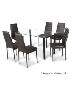 Scaun COLETA NOVA pentru birou/living, 41x49x96 cm, piele eco bej și metal gri | MobilaOK 2