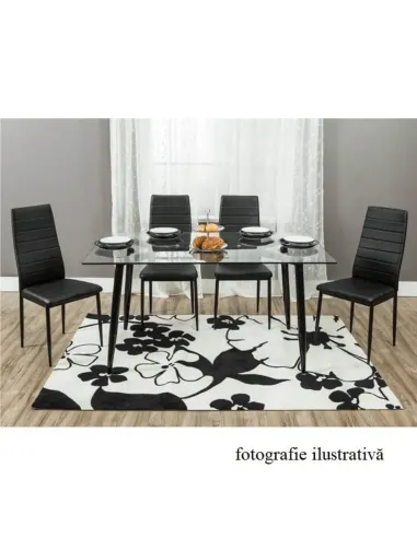 Scaun COLETA NOVA, birou, 41x49x96 cm, piele eco gri/cadru metalic | MobilaOK