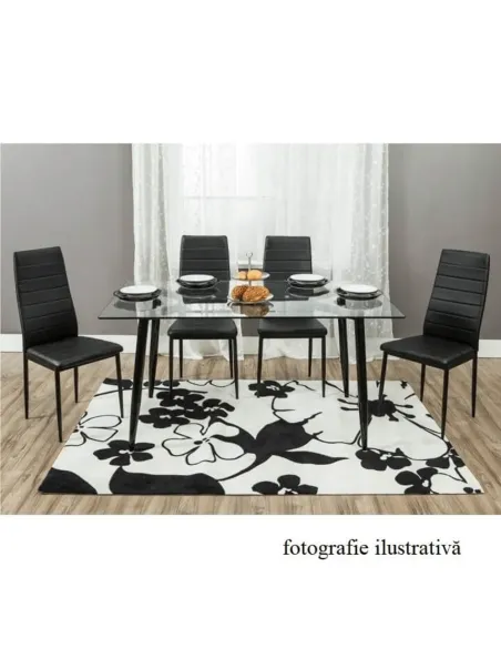 Scaun COLETA NOVA, birou, 41x49x96 cm, piele eco gri/cadru metalic | MobilaOK